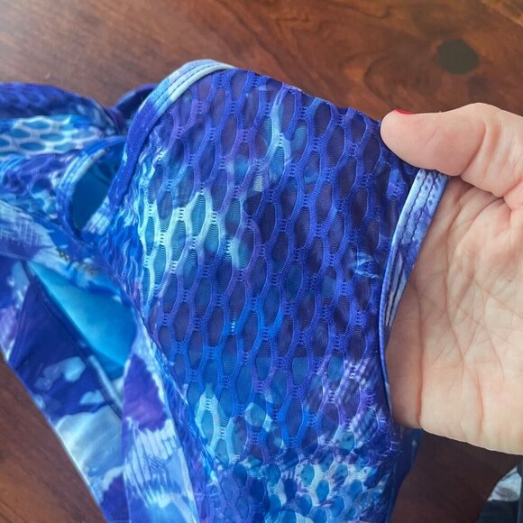 Wear it To Heart x Peloton Blue Multicolored Sports Bra Sz. M - Picture 3 of 6